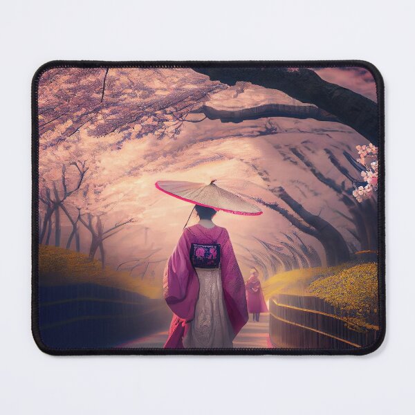 Item preview, A beautiful Chinese painting with cherry blossoms and a kimono designed and sold by Patrick Edwards.