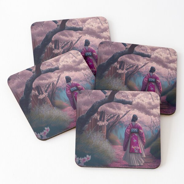Item preview, A beautiful Chinese painting with cherry blossoms and a kimono designed and sold by Patrick Edwards.