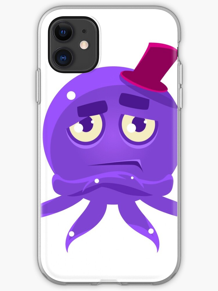 Snobbish Funny Octopus In Top Hat Emoji Iphone Case Cover By Topvectors Redbubble