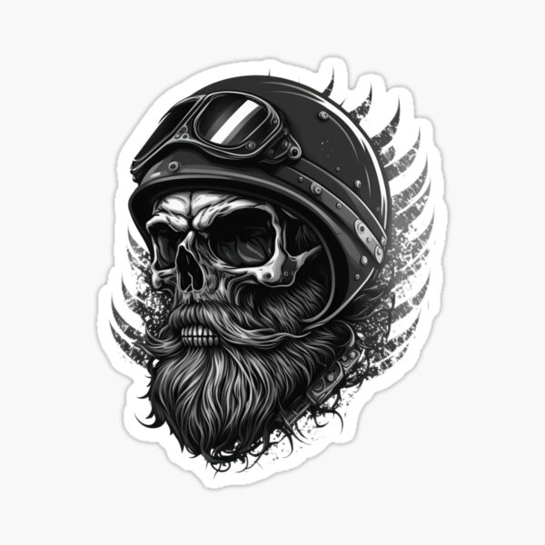 Motorcycle Skull Piston Stickers for Sale