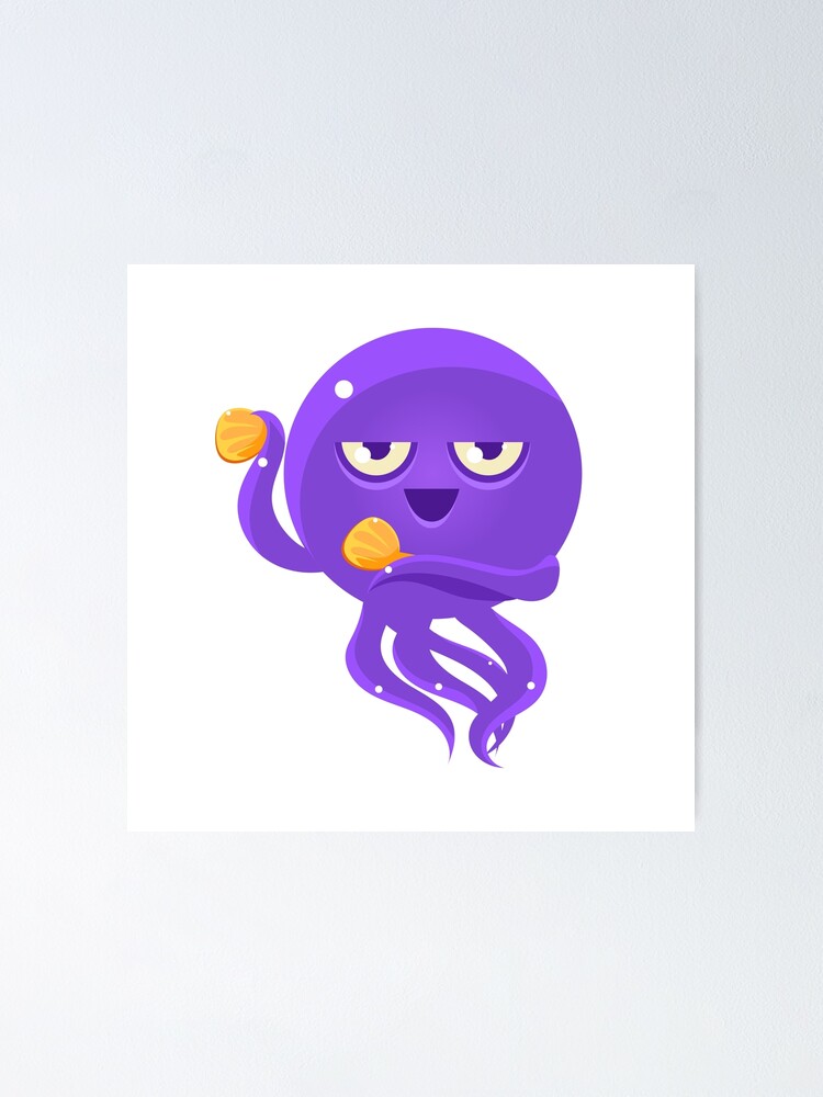 "Funny Octopus Dancing With Emoji" Poster for Sale by