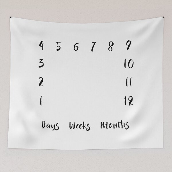 Item preview, Milestone Blanket/Tapestry by Month/Week/Day for Baby designed and sold by teeteeboom.