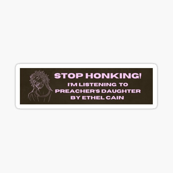 Keep Honking! Listening to Night Shift by Lucy Dacus Sticker for Sale by  magxpie