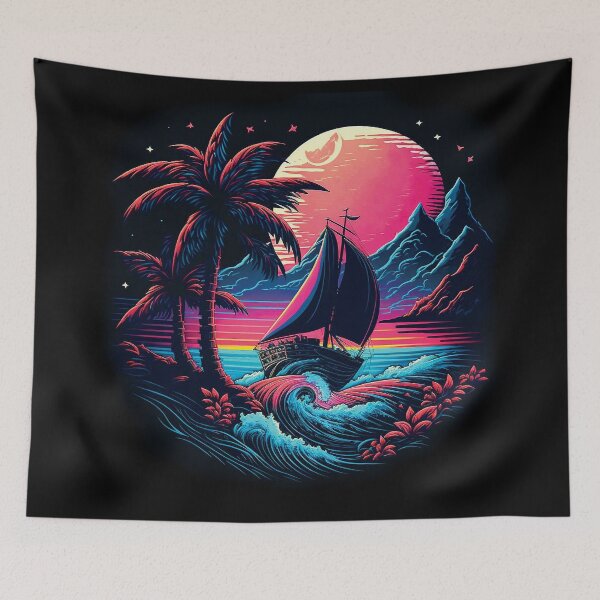Item preview, Dark neon island ocean#2 designed and sold by FunArt4You.