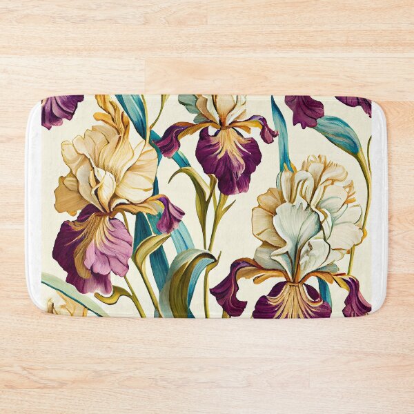 Item preview, A floral painting of irises inspired by Van Gogh designed and sold by Patrick Edwards.