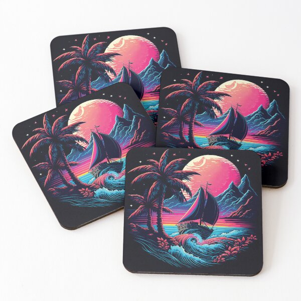 Item preview, Dark neon island ocean#2-1 designed and sold by FunArt4You.
