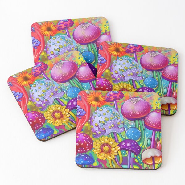 Item preview, Hippie flowers and mushrooms designed and sold by REALDesign-Shop.