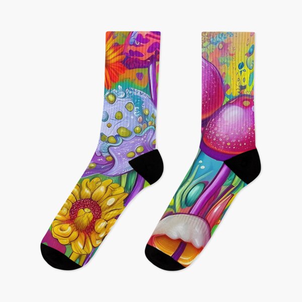 Item preview, Hippie flowers and mushrooms designed and sold by REALDesign-Shop.