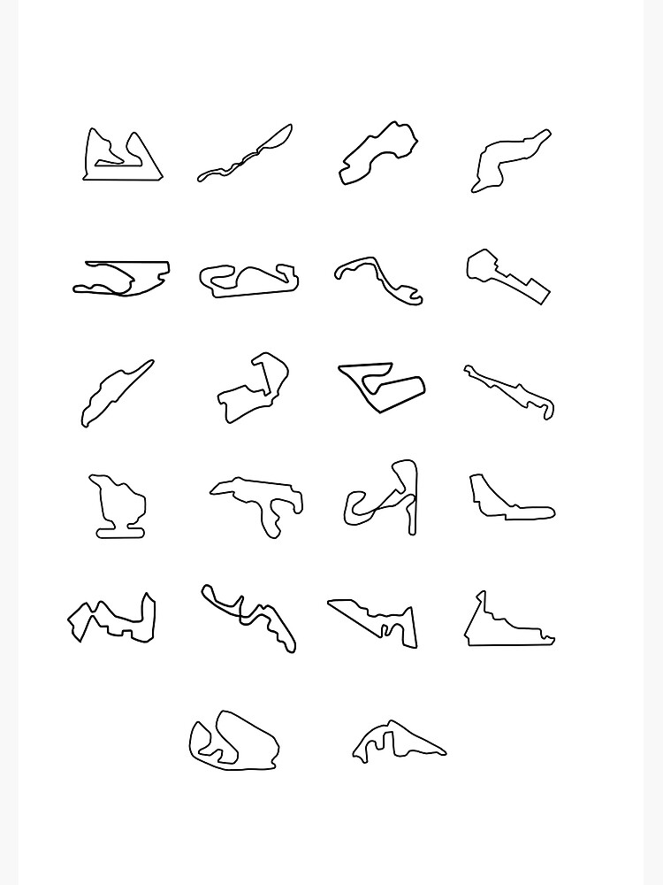 "F1 2022 Season Track Maps" Poster for Sale by lunarrcreations Redbubble
