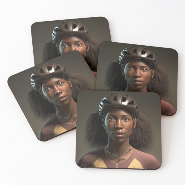 Item preview, Black Female Cyclist Portrait #2 designed and sold by Helfrich Bicycles.