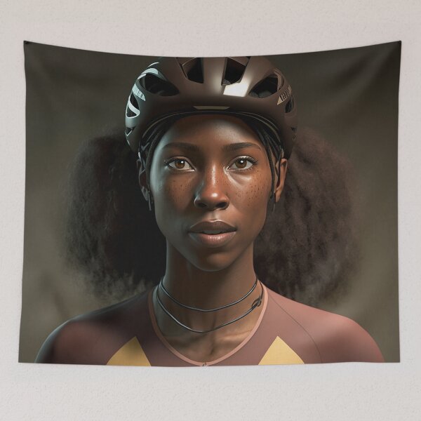 Item preview, Black Female Cyclist Portrait #2 designed and sold by Helfrich Bicycles.