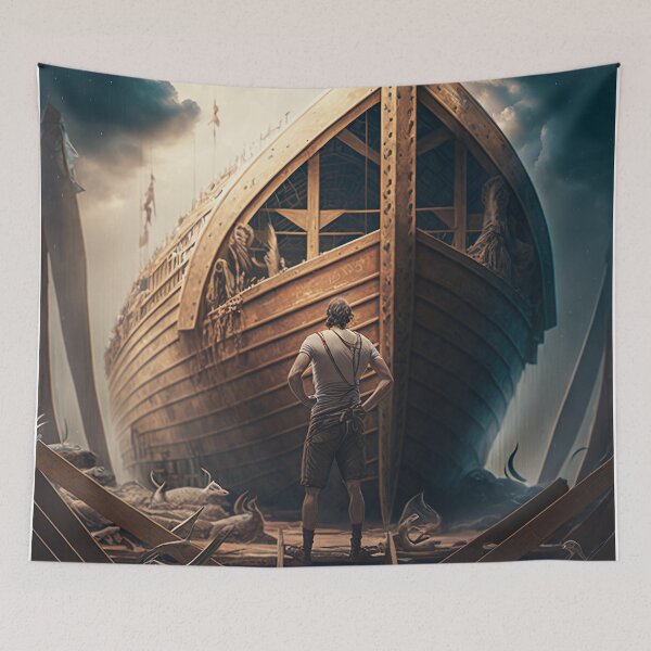 Item preview, Noah standing Infront of the Ark designed and sold by ThroughHisGrace.