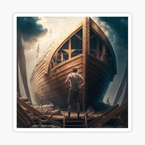 Item preview, Noah standing Infront of the Ark designed and sold by ThroughHisGrace.