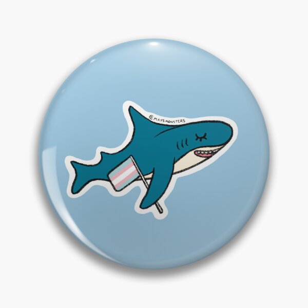 Item preview, Blahaj Trans Shark Sticker designed and sold by MaysMonsters.