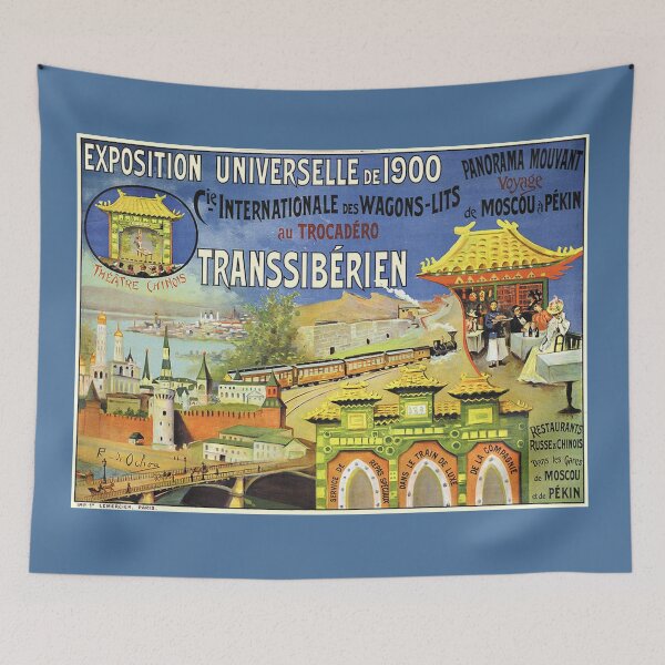 Item preview, TRANS SIBERIAN RAILWAYS : Vintage 1900 Train Travel Advertising Print designed and sold by posterbobs.