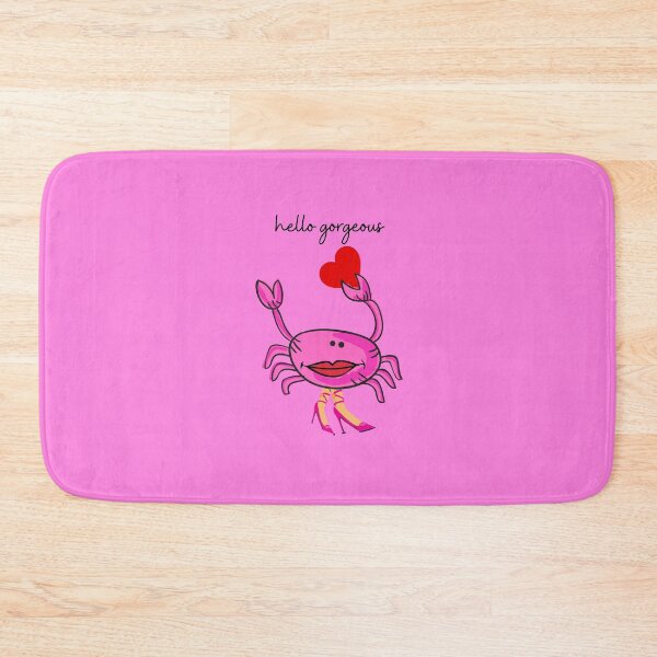 Item preview, HELLO GORGEOUS PINK CRAB 3 RED HEART PINK SHOES (medium pink background) designed and sold by EllieMonroe.