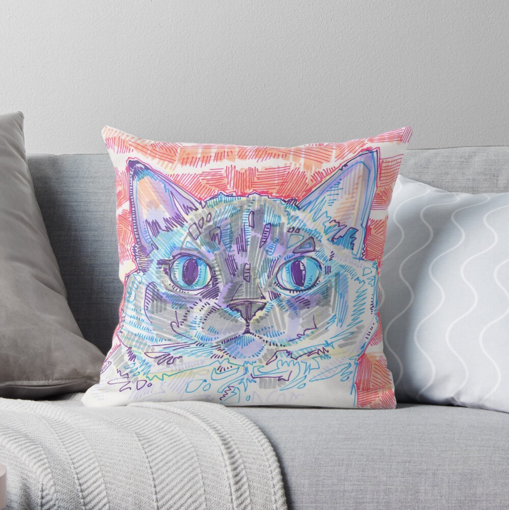Ragdoll Cat Drawing - 2016 Throw Pillow