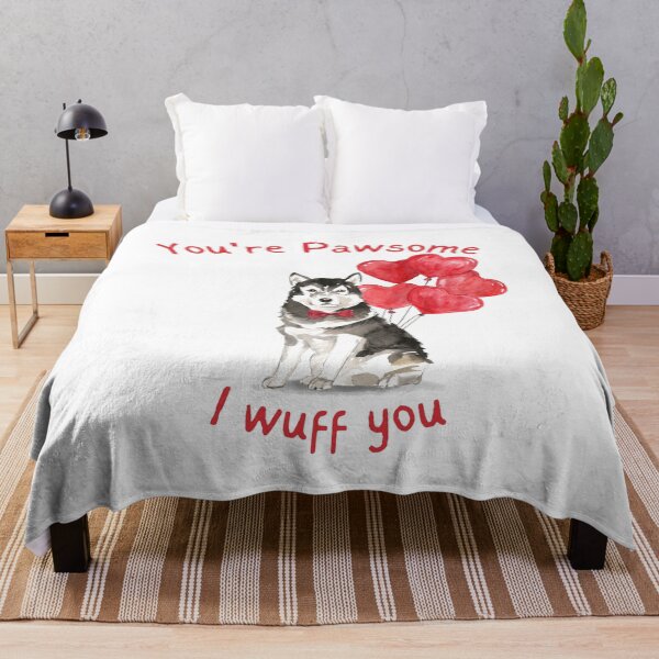 Item preview, You are Pawsome I wuff you - Alaskan Malamute Valentine designed and sold by beastieboutique.