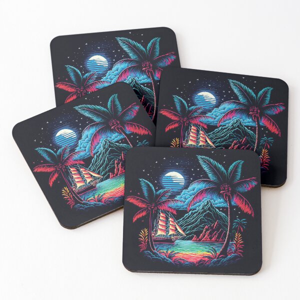 Item preview, Dark neon island ocean#1-1 designed and sold by FunArt4You.