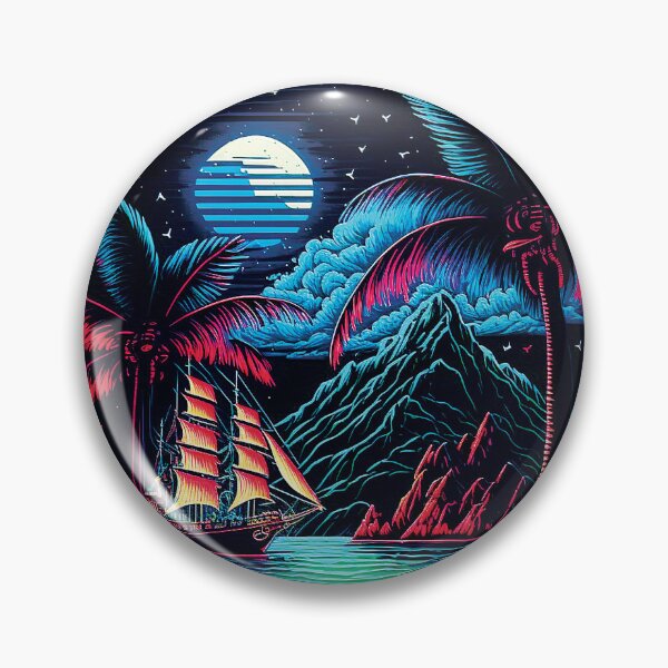 Item preview, Dark neon island ocean#1-1 designed and sold by FunArt4You.
