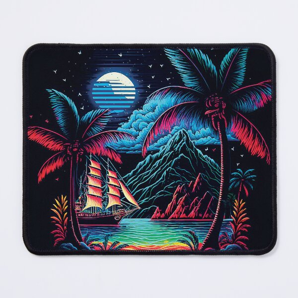 Item preview, Dark neon island ocean#1-1 designed and sold by FunArt4You.