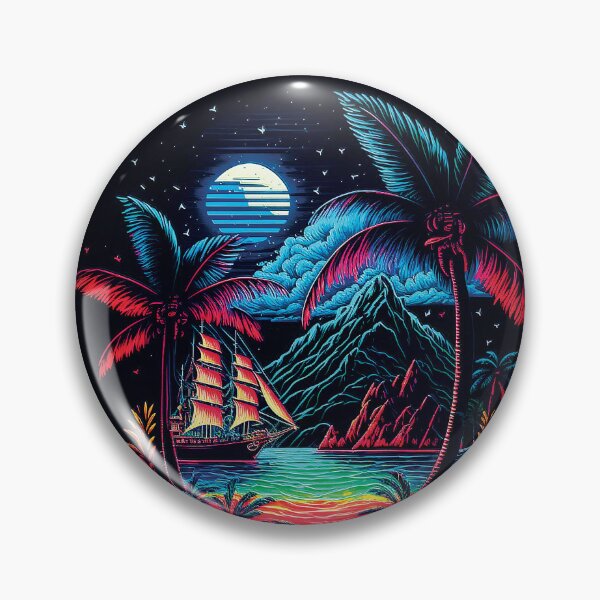 Item preview, Dark neon island ocean#1 designed and sold by FunArt4You.