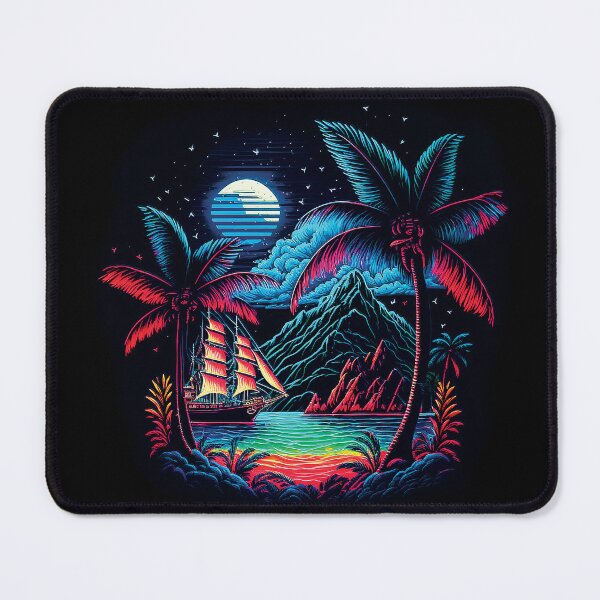 Item preview, Dark neon island ocean#1 designed and sold by FunArt4You.