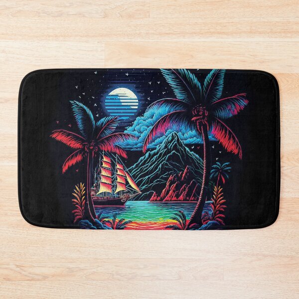 Item preview, Dark neon island ocean#1 designed and sold by FunArt4You.