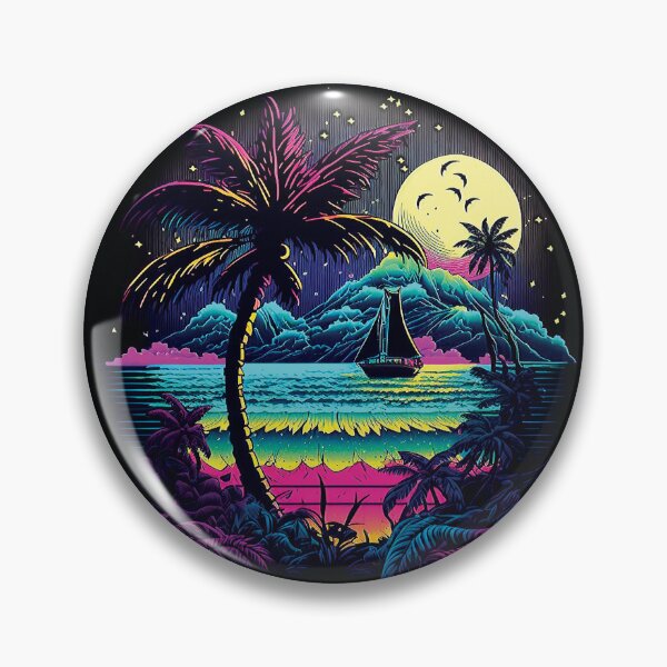 Item preview, Dark neon island ocean#3 designed and sold by FunArt4You.
