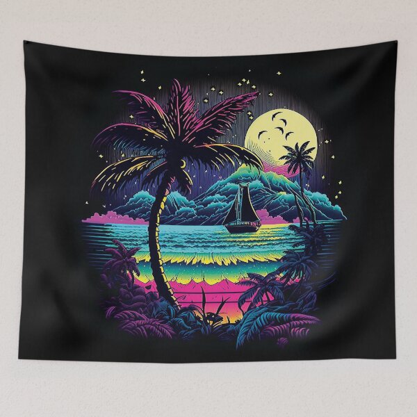 Item preview, Dark neon island ocean#3 designed and sold by FunArt4You.