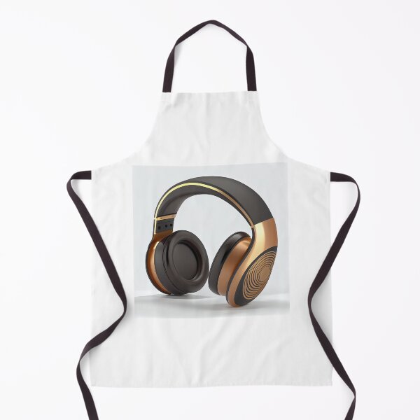 Item preview, Flat futuristic wireless headphones black and goldern designed and sold by Arulsha.