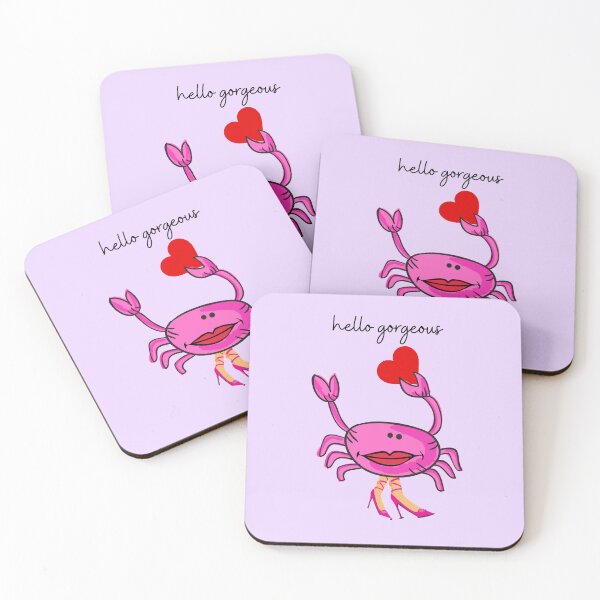 Item preview, HELLO GORGEOUS PINK CRAB 4 RED HEART PINK SHOES (lavender background) designed and sold by EllieMonroe.