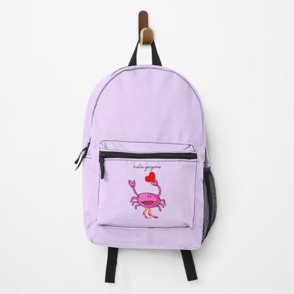 Item preview, HELLO GORGEOUS PINK CRAB 4 RED HEART PINK SHOES (lavender background) designed and sold by EllieMonroe.