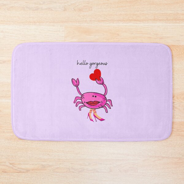 Item preview, HELLO GORGEOUS PINK CRAB 4 RED HEART PINK SHOES (lavender background) designed and sold by EllieMonroe.