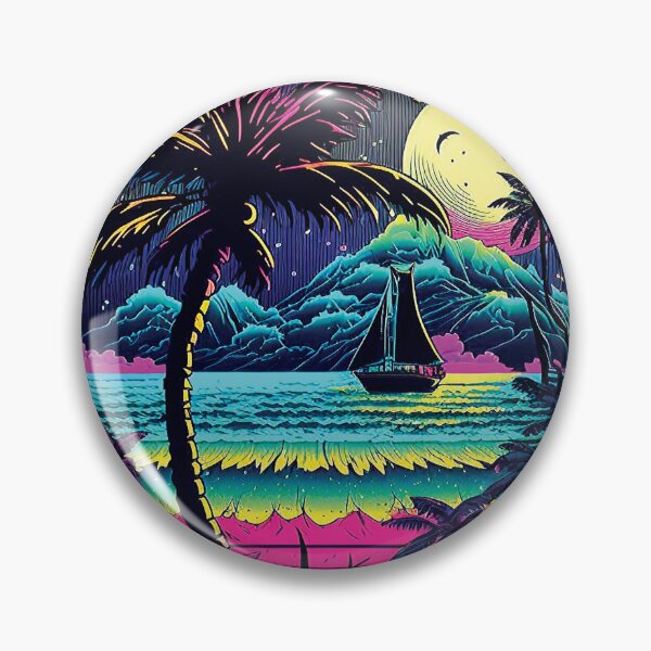 Item preview, Dark neon island ocean#3-1 designed and sold by FunArt4You.