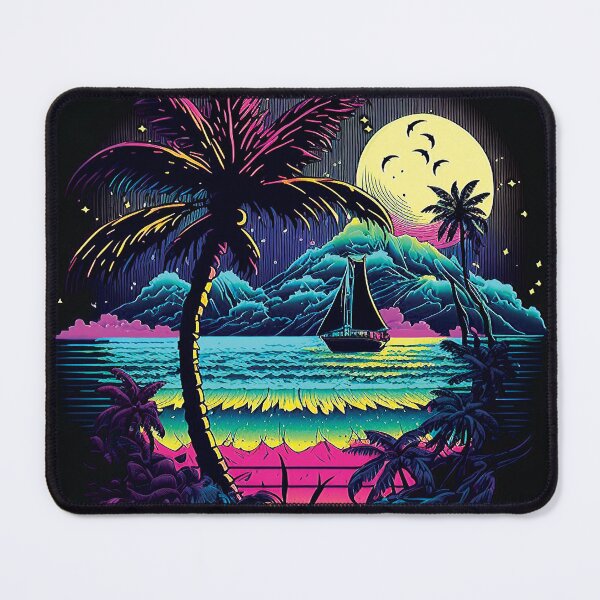 Item preview, Dark neon island ocean#3-1 designed and sold by FunArt4You.