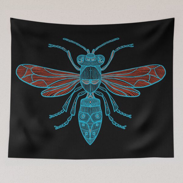 Item preview, Blue Wasp with red highlights designed and sold by DaveDanchuk.