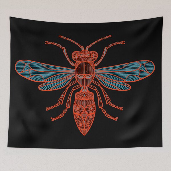 Item preview, Red Wasp with blue highlights designed and sold by DaveDanchuk.