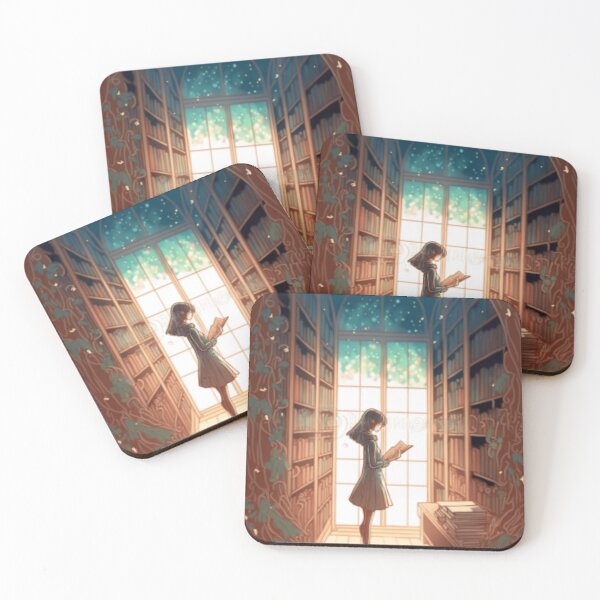 Item preview, Girl Reading in Magical Library Garden designed and sold by KatesCreates ..