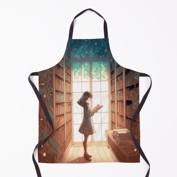 Item preview, Girl Reading in Magical Library Garden designed and sold by KatesCreates ..