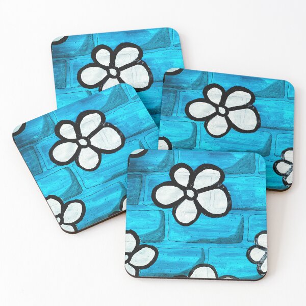 Item preview, White Flowers on a Brick Wall designed and sold by Marian Hayes.