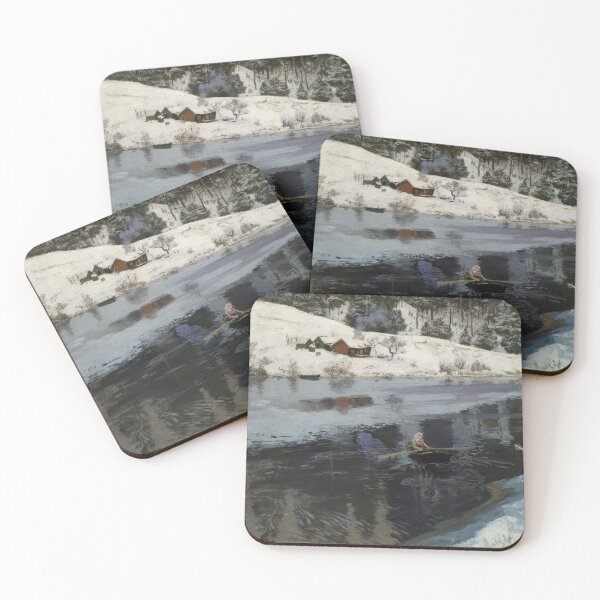 Item preview, Winter scenery - Winter at the River Simoa by Frits Thaulow designed and sold by AR-shop.