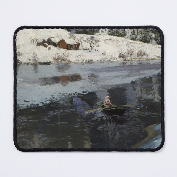 Item preview, Winter scenery - Winter at the River Simoa by Frits Thaulow designed and sold by AR-shop.