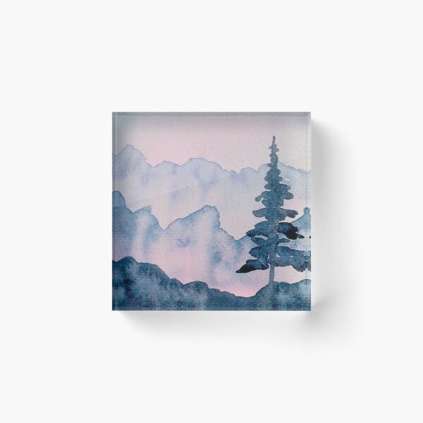 Get Lost in Montana Watercolor Painting Acrylic Block