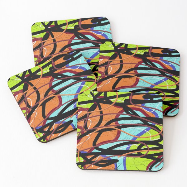 Item preview, Tangled - cool modern colorful intuitive abstract art designed and sold by AdzSpirit.
