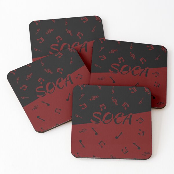 Item preview, Soca Music with Musical Notes on Black and Red Pattern - Soca Mode designed and sold by Soca-Mode.
