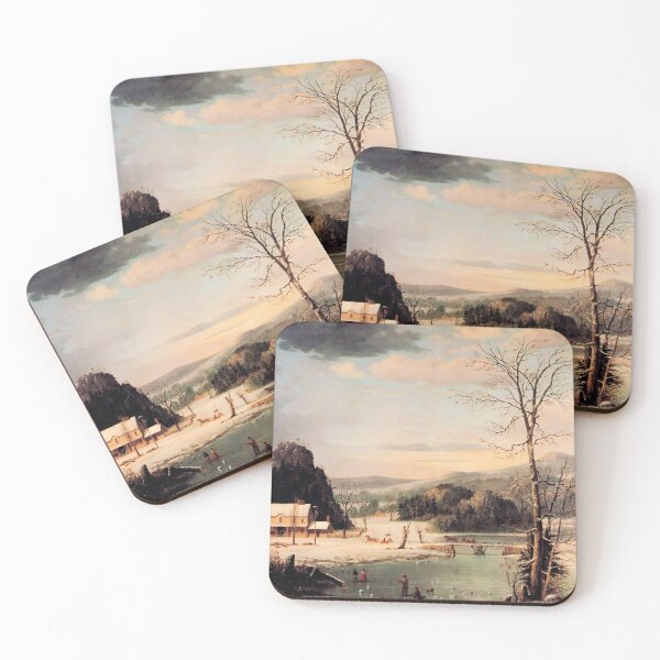 Item preview, Winter scenery -  A Christmas Party by George Henry Durrie designed and sold by AR-shop.