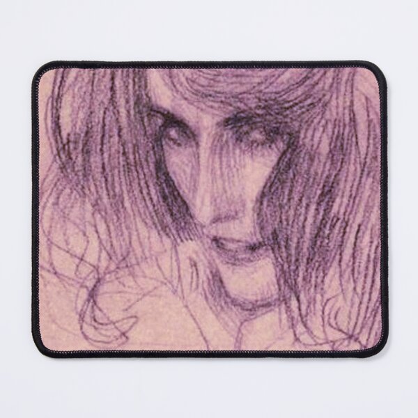 Item preview, Blush Pink Veda Edit of Gustav Klimt Sketch Lasciviousness Beethoven Frieze Drawing Woman's Face Femme Fatale designed and sold by kattakitty.