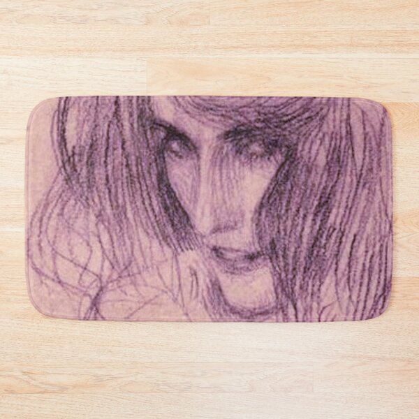 Item preview, Blush Pink Veda Edit of Gustav Klimt Sketch Lasciviousness Beethoven Frieze Drawing Woman's Face Femme Fatale designed and sold by kattakitty.