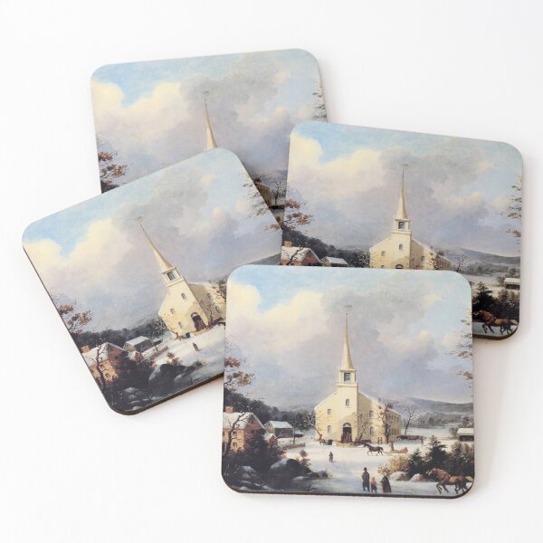 Item preview, Winter scenery -  Going to Church by George Henry Durrie designed and sold by AR-shop.
